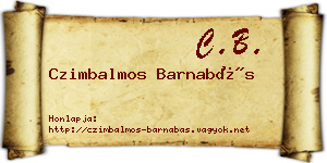 Czimbalmos Barnabás névjegykártya